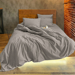 Вареный (стираный) хлопок, цв.Тёплый светло-серый меланж (16-0000) | ш.250 см | 145 г/м² | хлопок-100%