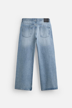 ZARA ДЖИНСЫ FLARE FIT BAGGY, ГОЛУБОЙ