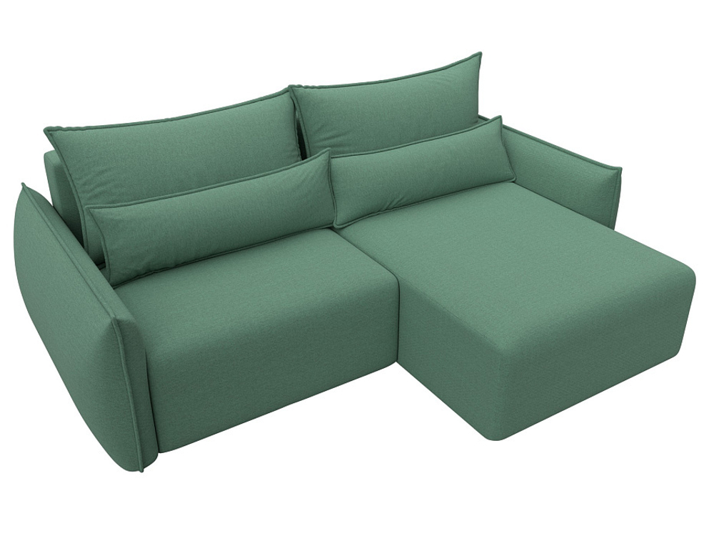 Диван угловой Лига-051 НПБ угол универсальный ЗЕЛЁНЫЙ Амур 11 зеленый