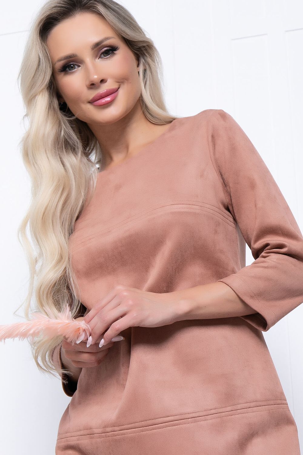 Платье "Элегантная простота" П7245 (светло-коричневый) LT Collection