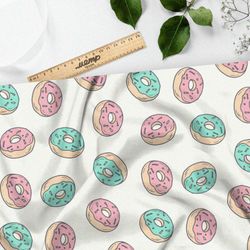 Ткань дюспо пончики розовые и зеленые