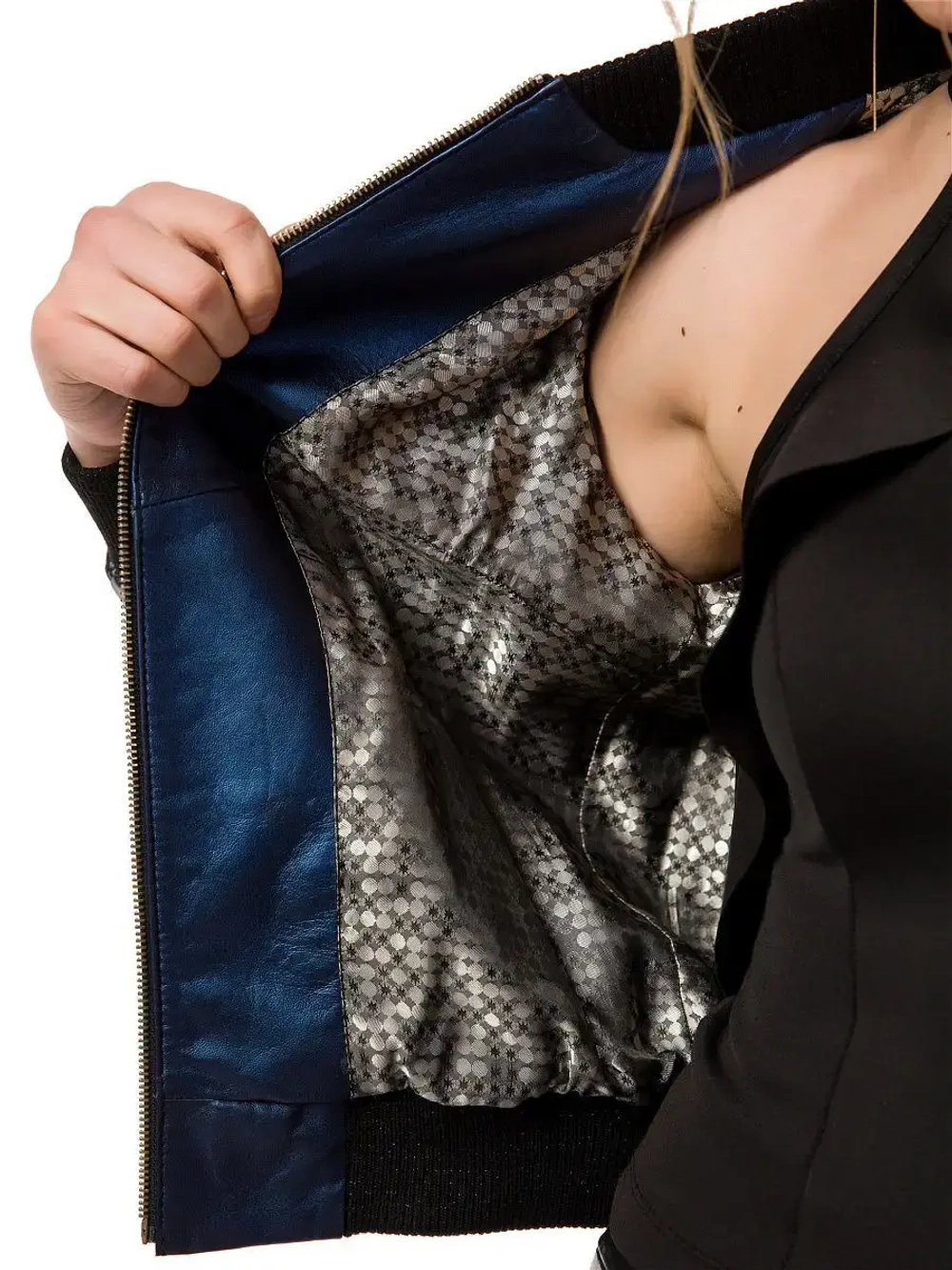 Куртка женская натуральная кожа, бомбер