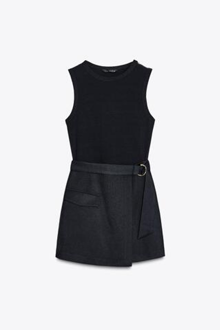ZARA КОМБИНЕЗОН С ПОЯСОМ, МОРСКОЙ СИНИЙ