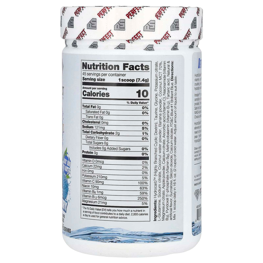 PERFECT Sports, Hydro Splash, двойное увлажнение, голубая малина, 333 г (11,7 унции)