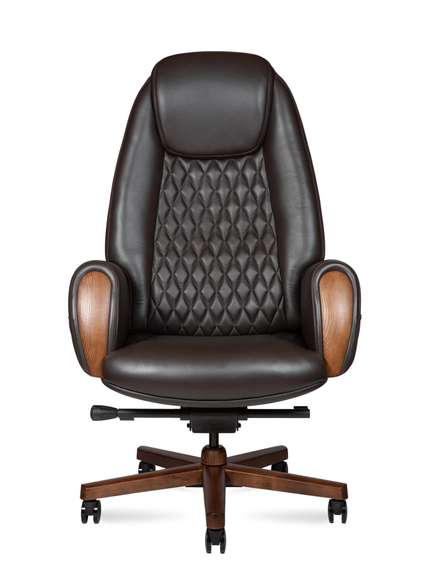 Кресло офисное Норден / Верди / Verdi / коричневая кожа