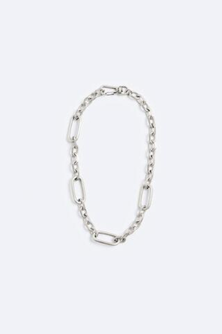 ZARA ЦЕПОЧКА С КОНТРАСТНЫМИ ЗВЕНЬЯМИ, СЕРЕБРИСТЫЙ