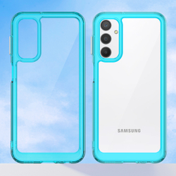 Усиленный чехол с рамками бирюзового цвета для Samsung Galaxy A24 4G, мягкий отклик кнопок