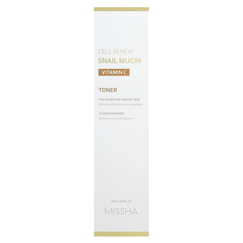 Missha, Cell Renew Snail Mucin, тоник с витамином C, 150 мл (5,07 жидк. Унции)