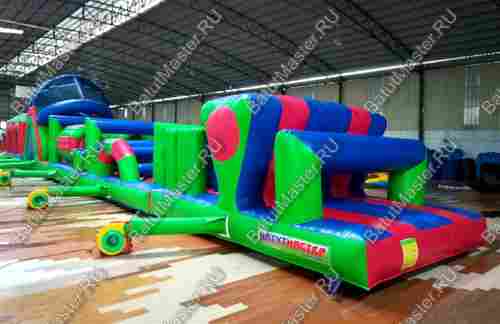 Коммерческая надувная полоса препятствий "Азарт" 25*3,5*4,5 м