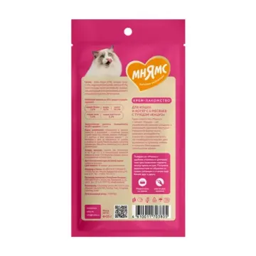 Мнямс Крем -лакомство для кошек с тунцом Кацуо 4*15 гр