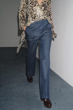 ZARA БРЮКИ В СТИЛЕ МИНИМАЛ — ZW COLLECTION, СИНИЙ