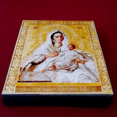 Козельщанская икона Божией Матери деревянная на левкасе