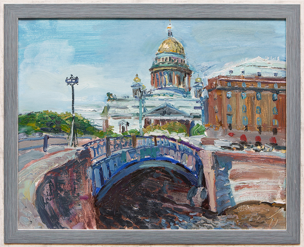 Картина маслом "Синий мост" Пыжиков