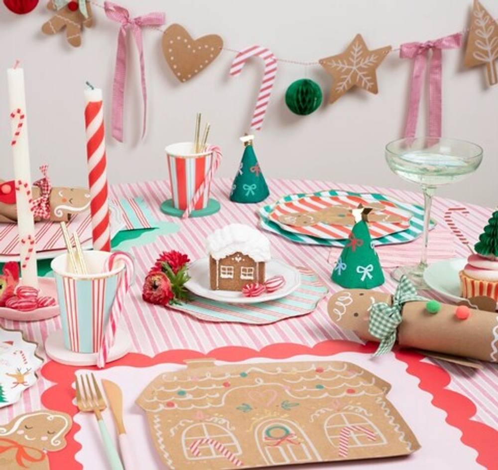 Тарелки маленькие "Рождественская полоска" 8 шт. (2024)