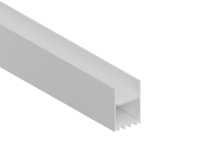 Накладной/подвесной алюминиевый профиль,  50х73, 5х2000. Цвет: Белый матовый,  RAL9003, серия:DN8HF