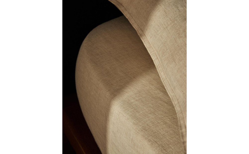 Простыня на резинке Zara Home хлопок, лён 100%, однотонный, 6150/900
