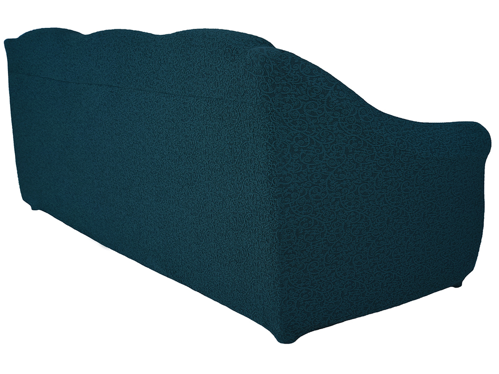 Чехол Жаккард на 3-х местный диван без оборки, цвет Изумрудный