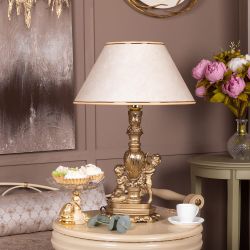 Настольная лампа Путти Бронза Молоко