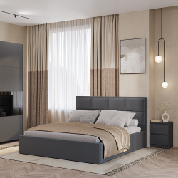 Кровать 160х200 с проложками ДСП Линда, графит