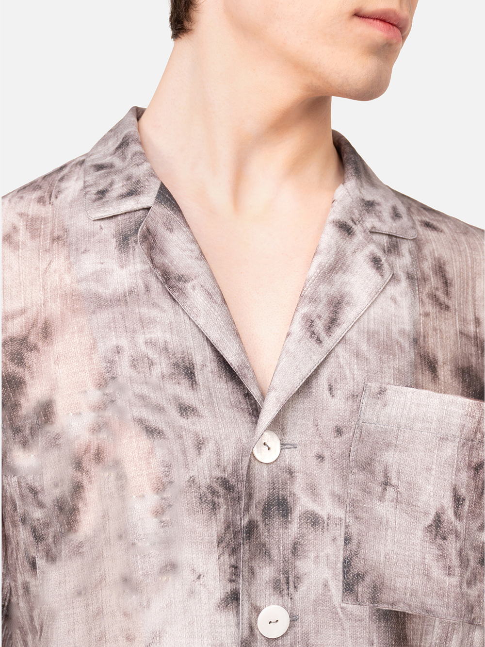 Рубашка "Тенета" в пижамном стиле. Серая