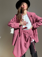 Баска-фартук с кулисками из малиновой шерсти