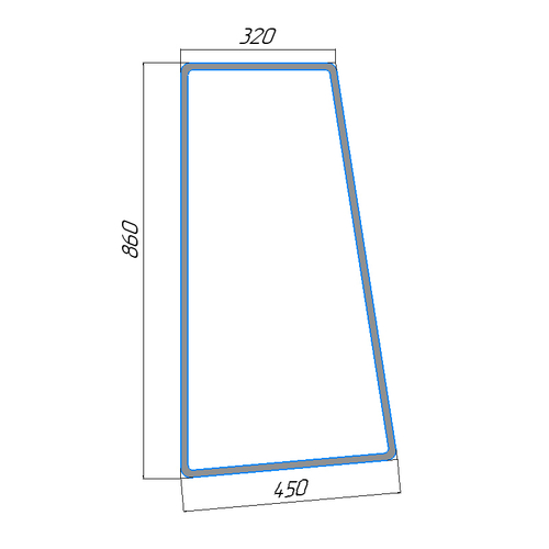 Стекло боковое кабины Уралец 250/254/300/304