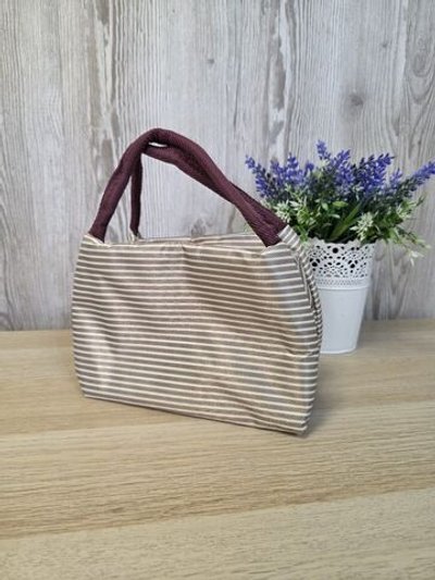 Термосумка для обеда, в бежевую полоску 0331-7