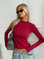 Лонгслив облегающий красный