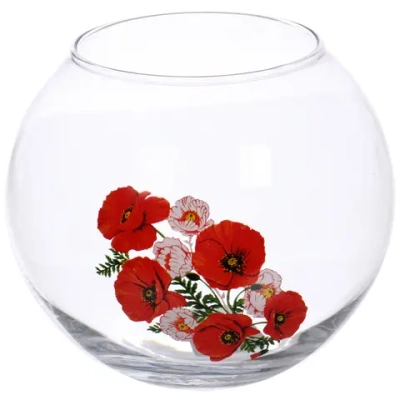 Ваза стеклянная 10,2см «Маки» D43417/01