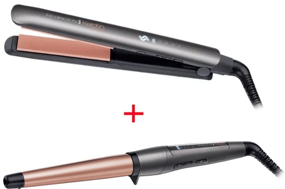 Выпрямитель Remington S8598 черный + Плойка конусная CI83V6 черный