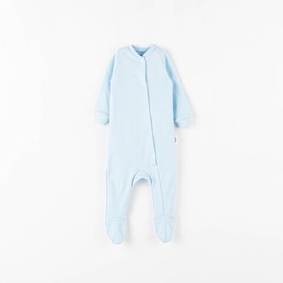 Sleepsuit with snap buttons 3-18 months - Sky Blue