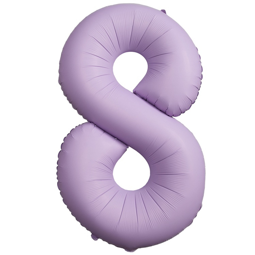 Шар фольгированный Цифра 8 101 см (Лаванда)