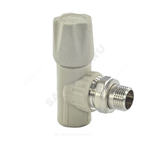 Клапан (вентиль) PP-R запорный серый Дн 20х1/2" Ру25 НР угловой для радиатора VALFEX 1014720012Г