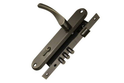 Замок врезной Бронза цилиндровый с защелкой в комплекте с ручкой KIT P90 4585/3 CRONA АВ