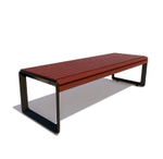 Банкетка чугунная "Милан" лиственница 2,0м, брус 30х40мм, махагон