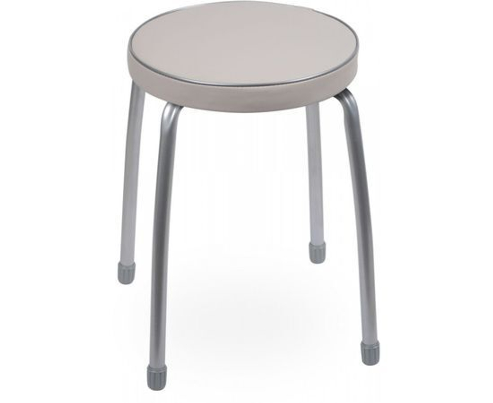Табурет для кухни НИКА Фабрик 2, мягкое круглое сиденье, серый, 32 см