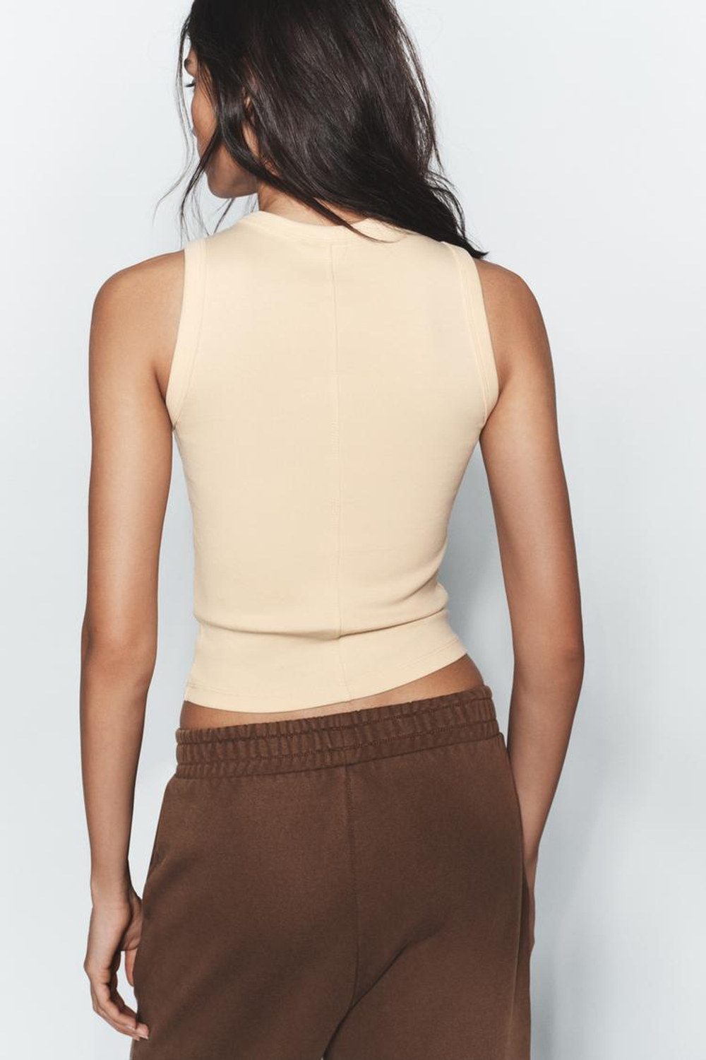 ZARA ТОП В РУБЧИК, СВЕТЛО-ЖЕЛТЫЙ