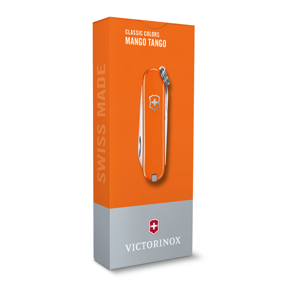 Нож-брелок Victorinox Classic SD Colors, 58 мм, 7 функций, "Mango Tango"