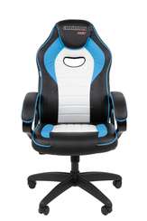 Офисное кресло Chairman Game 16 Россия экокожа черный/голубой/белый