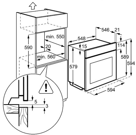 Электрический духовой шкаф AEG BP 5531300 B