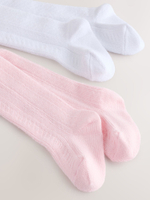 Колготки для малышей Next E48-345, 2 шт., Белый, Розовый