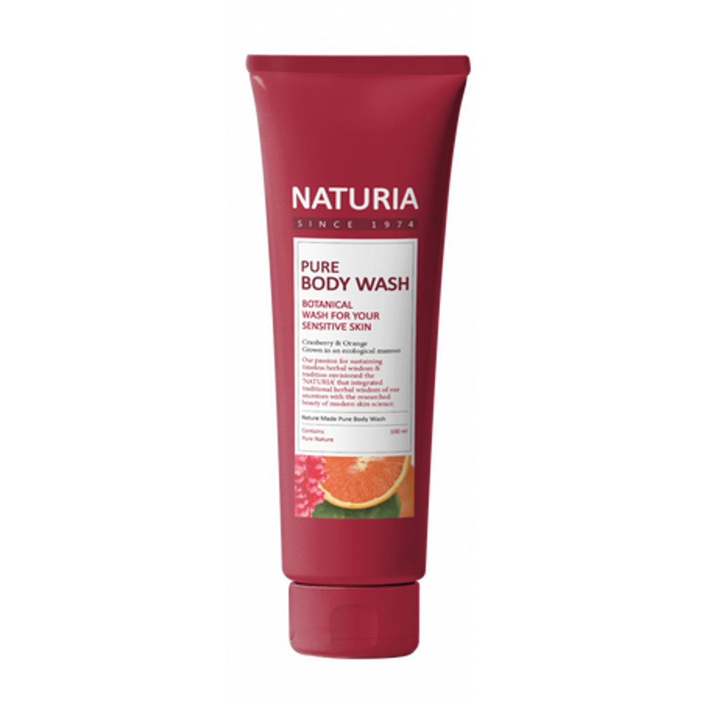 Evas Naturia Pure Body Wash Cranberry & Orange гель для душа с фруктовым ароматом сладкого апельсина, клюквы и зеленого яблока