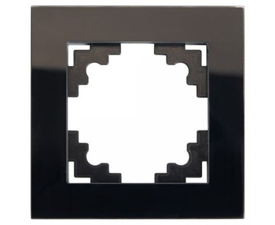 Рамка 1-местная, СТЕКЛО ГЛЯНЕЦ, серия Катрин, GFR00-7001-05, черный, STEKKER 39518