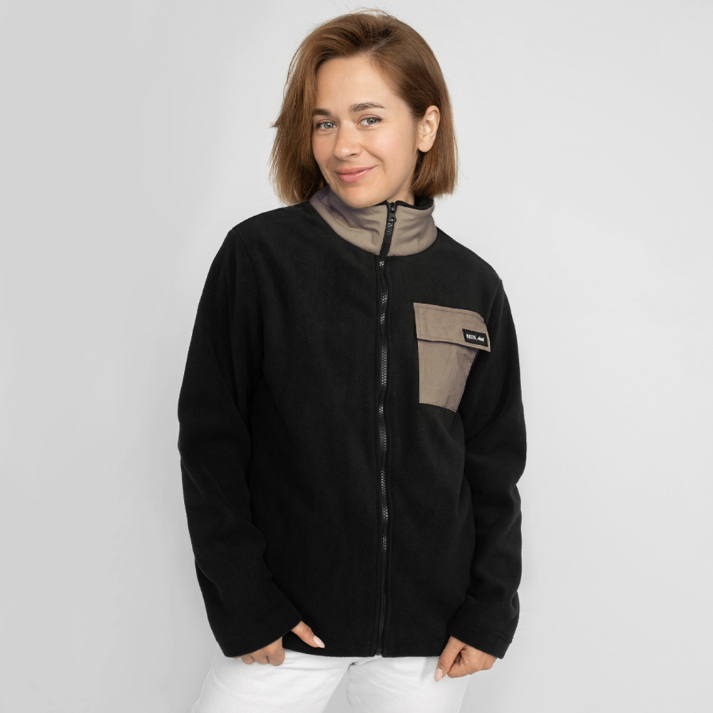 Black full zip fleece hotsell