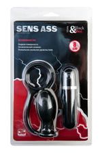 Стимулятор простаты с эрекционным кольцом Sens Ass Black & Red, (10 режимов) (Цвет: черный)