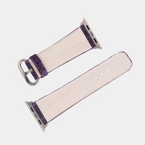 Ремешок для Apple Watch  44/45/46 mm из кожи крокодила, фиолетового цвета