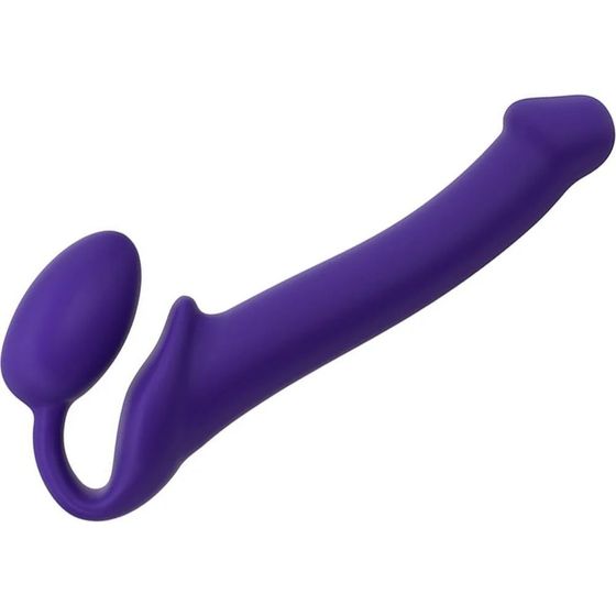 Фиолетовый безремневой страпон Silicone Bendable Strap-On - size M