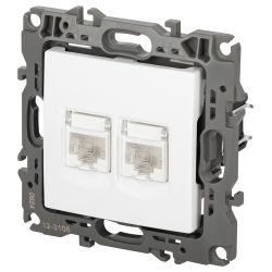 Розетка ЭРА Серия 12 12-3108-01М информационная двойная 2XRJ45 белый матовый