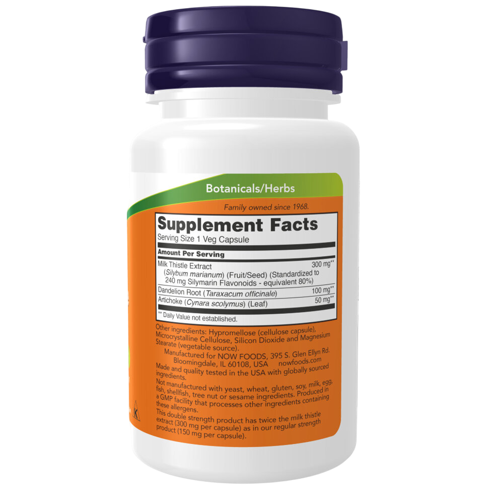 Now Foods Silymarin Milk Thistle 300 mg 50 / 100 veg capsules, Расторопша