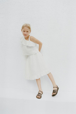 ZARA ТОП АСИММЕТРИЧНОГО КРОЯ ИЗ 100% ЛЬНА, СВЕТЛЫЙ ЭКРЮ